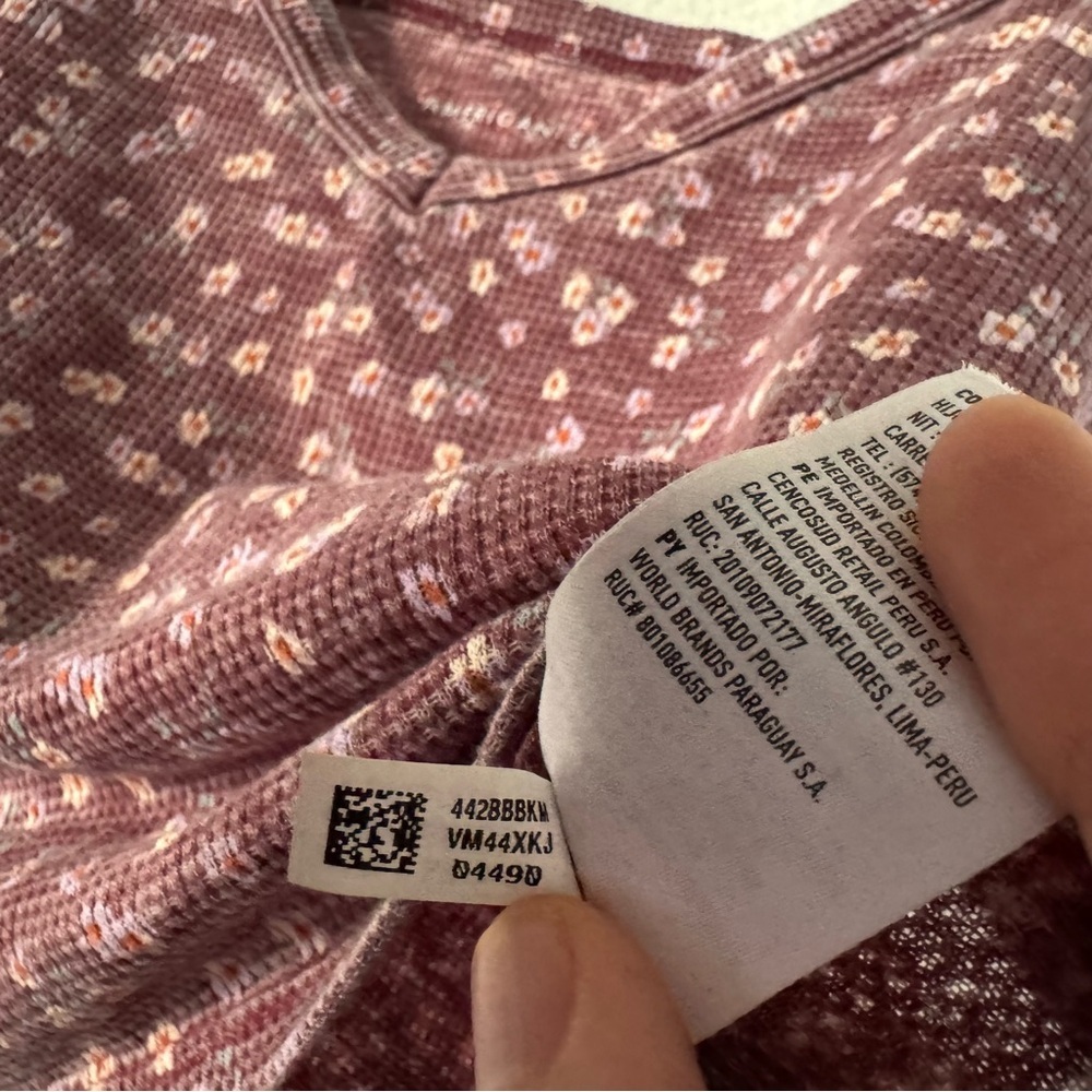 American Eagle Cropped Ditsy Floral Burgundy  Waffle Knit Cami Medium Ethereal - Picture 8 of 15